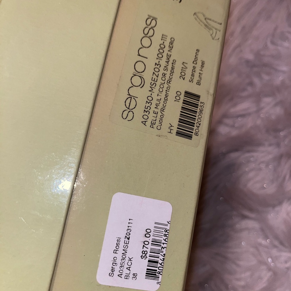 Sergio Rossi Designer Peep-Toe Python-Effect Stil… - image 9